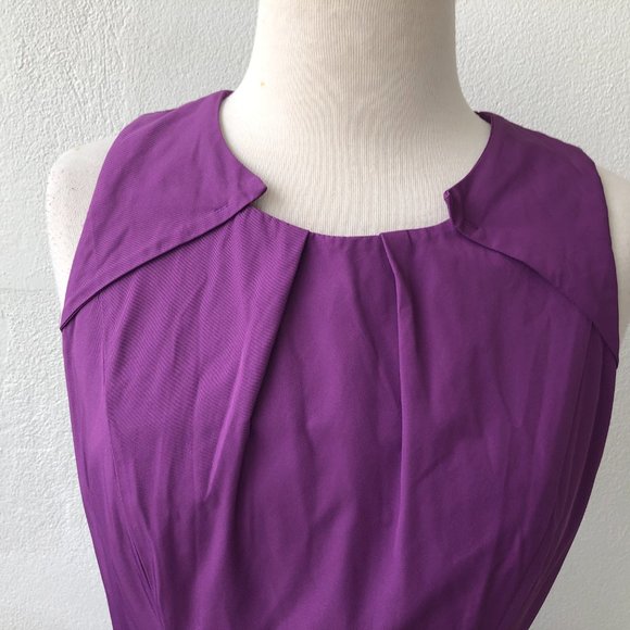 CUE Purple Sleeveless Pleated Fit n Flare Dress Size 8 New w Tags RRP $249 - Picture 2 of 12